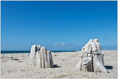 Grinsgesicht am Sylter Strand in Klappholttal © 2017 Sabine Lommatzsch